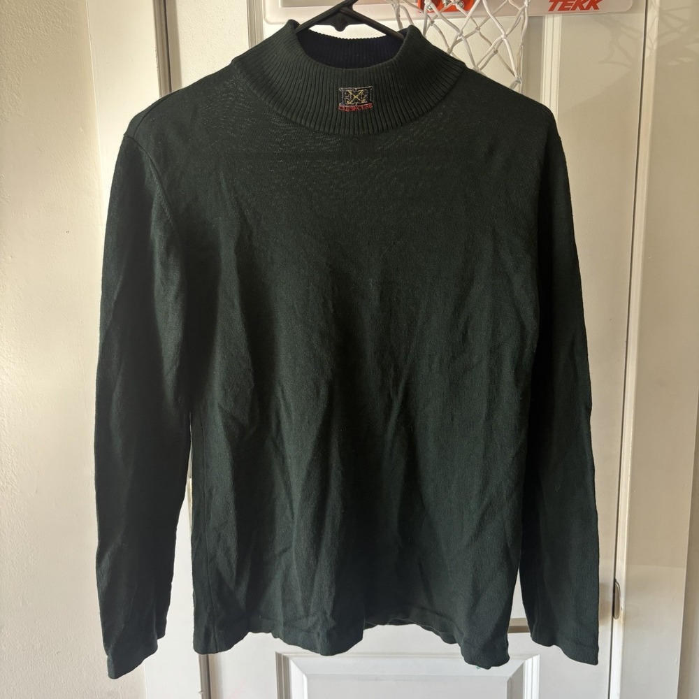 Escada Margaretha Ley 36 Vintage Mock Neck Wool Sweater Forest Green Clubhouse